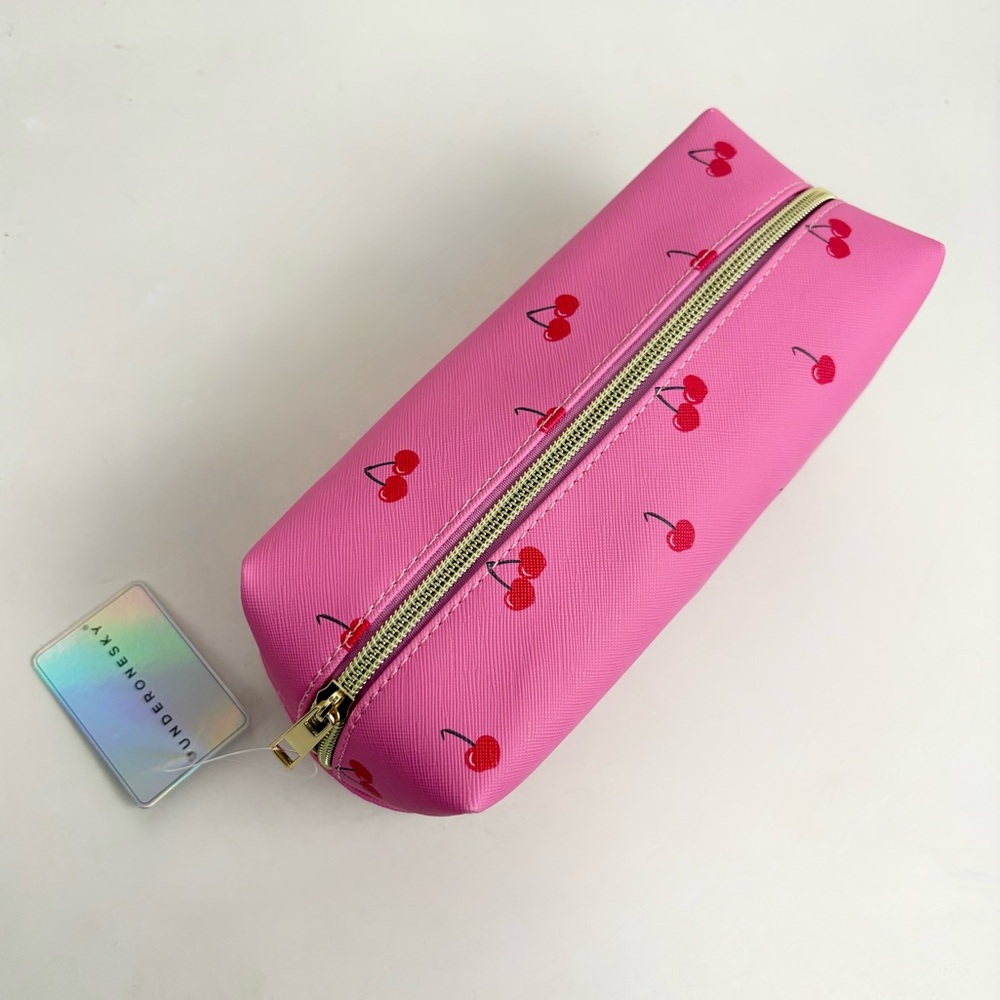 UNDER ONE SKY Pink Cherry Makeup Cosmetic Bag